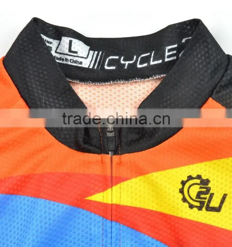 New arrival 2017 plus size breathable coolmax cycling jersey for club/event