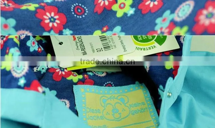 New 2015 Topolino girls coats and jackets trench coat for girl hood kids trench coat pattern spring girl's jacket blue