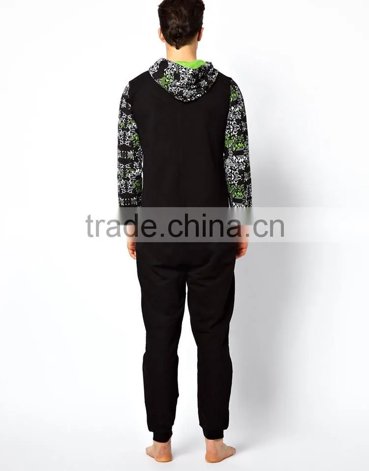 PA0042A print sleeve adult onesie jumpsuit pyjamas