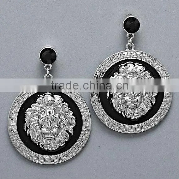 Vintage silver Lion Medallion Rings, Lion Rings, Round Lion Rings for girls