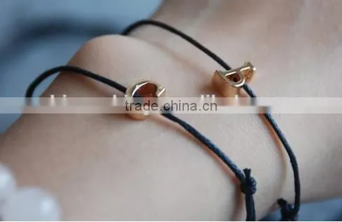smile face charms suede leather bracelet custom logo charm leather bracelet