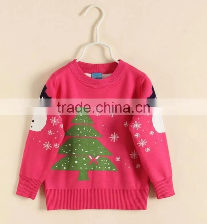 Christmas Knitting Sweater For Children Knitted Clothing Ribbing Neck Long Sleeve Knitwear Stock