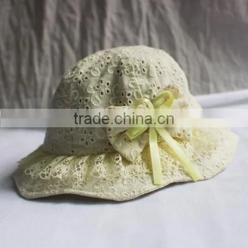 Baby lace little girls princess lace hollow out bowknot kids sunhat