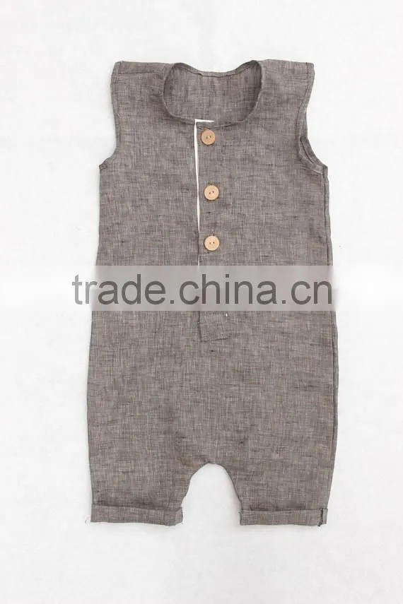 Button-up Linen Baby Boy Romper Summer Toddler Clothing Trendy Baby Clothes Modern Designs