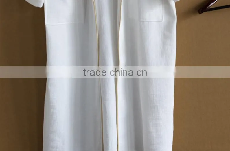100 Cotton White Adult Waffle Bathrobe For Hotel