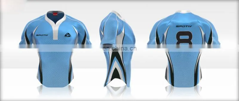 Manufacture breathable customized rugby jersey with sublimation