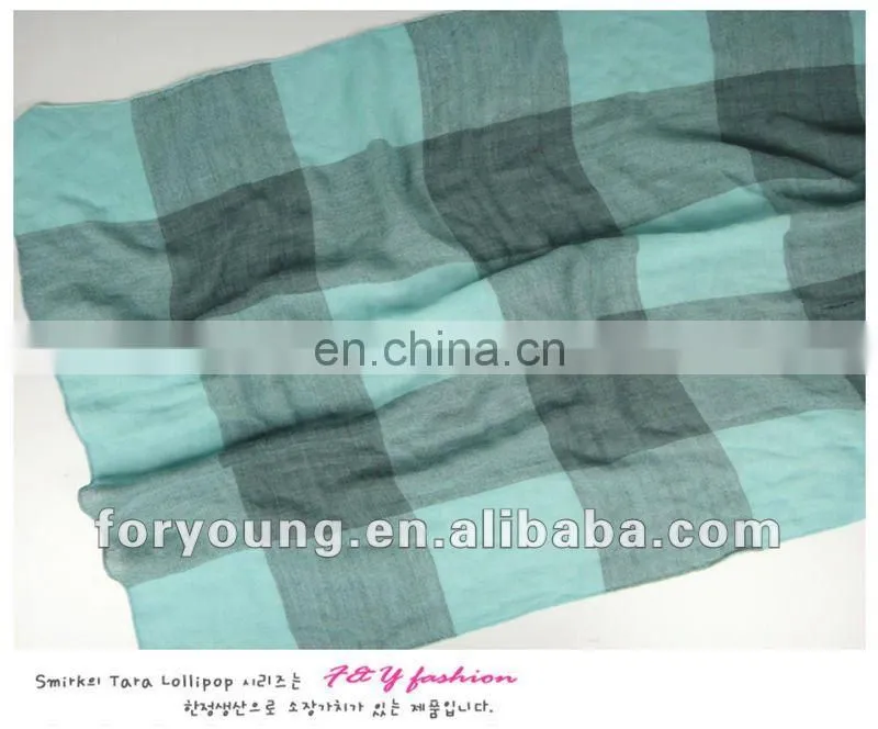 plaid woven winter acrylic scarf