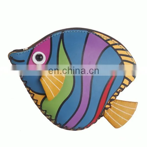 MCP-0005 Cute Animal clownfish genuine leather Coin Purse