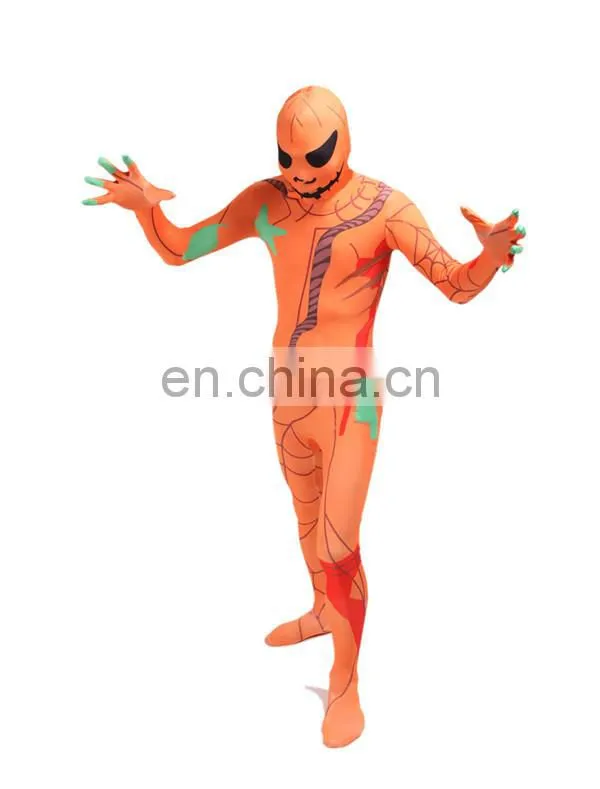 Full Body Adult Pumpkin Spandex Lycra Zentai Suit Halloween Party Costume