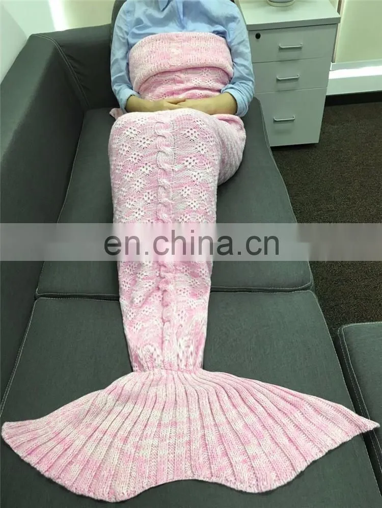 2017 solid colors christmas sales Mermaid blanket/mermaid tail blanket crochet blankets for winter