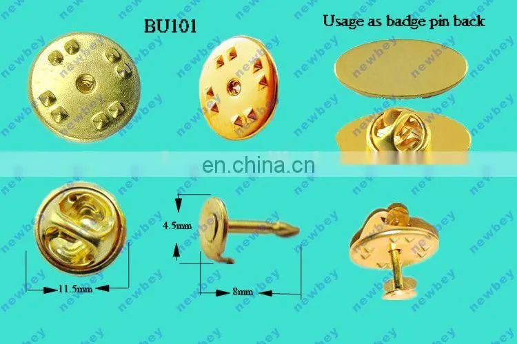 Decorative brass clutch backs for badge lapel pin BU101