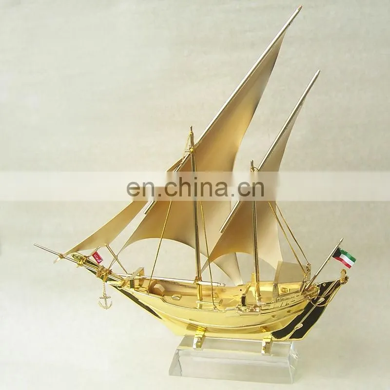 Ferry 3d Metal Ship Model, Silver Metal Ship Model on Clear Crystal Base Souvenir Gifts