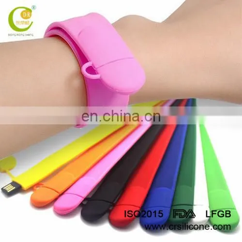 Colorful Custom Great Quality Wristband Ruber Pen Drive Foldable Soft Silicone Bracelet Usb Flash Drive