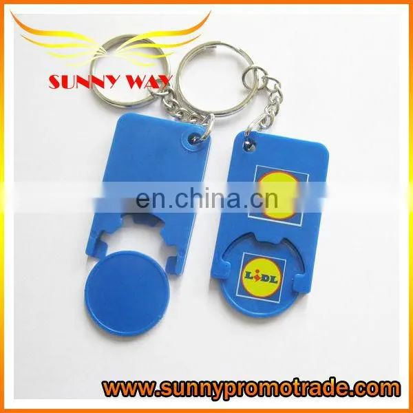 Supermarket plastic token keychain