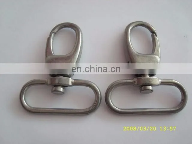 Manufacture supply metal swival eye snap hook metal lobster clasp for handbag purse