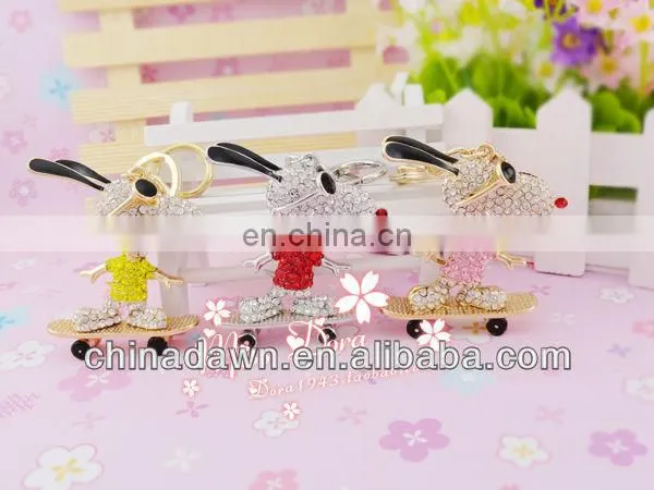 Fashion cute snoopy crystal diamond keychain CD-KD003