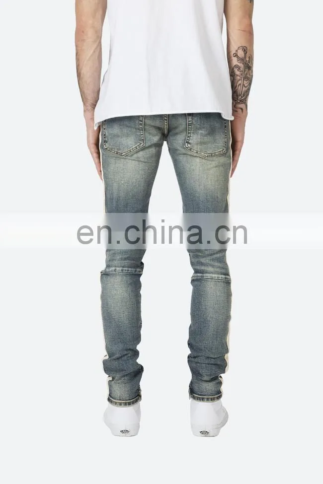 DiZNEW FABRICS CUSTOM WHITE SKINNY TRACK PANT JEANS FOR MEN
