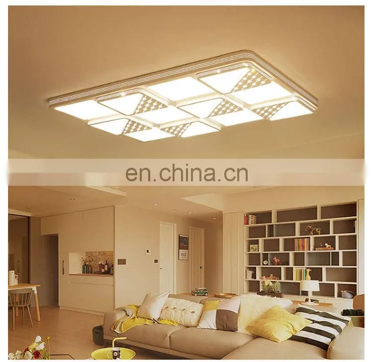 Iron Acrylic Rectangular Simple LED Ceiling Light Atmosphere Living Room Bedroom Lights