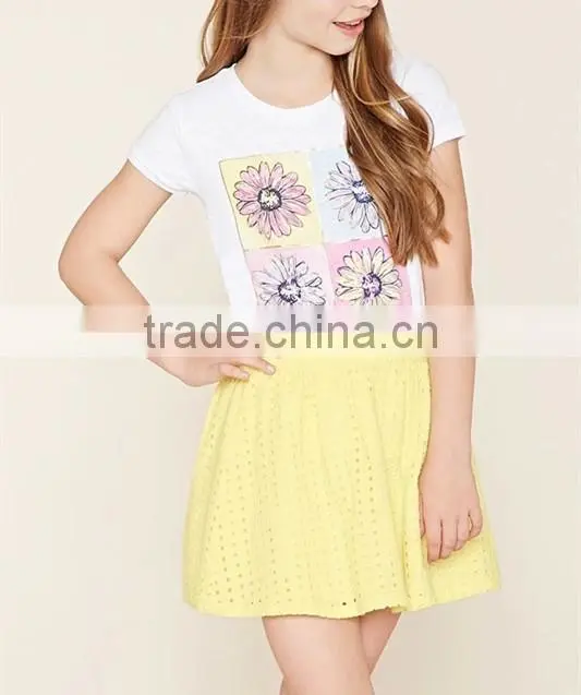 Wholsale girls wearing short skirts 2016 cotton fabric mini skirt