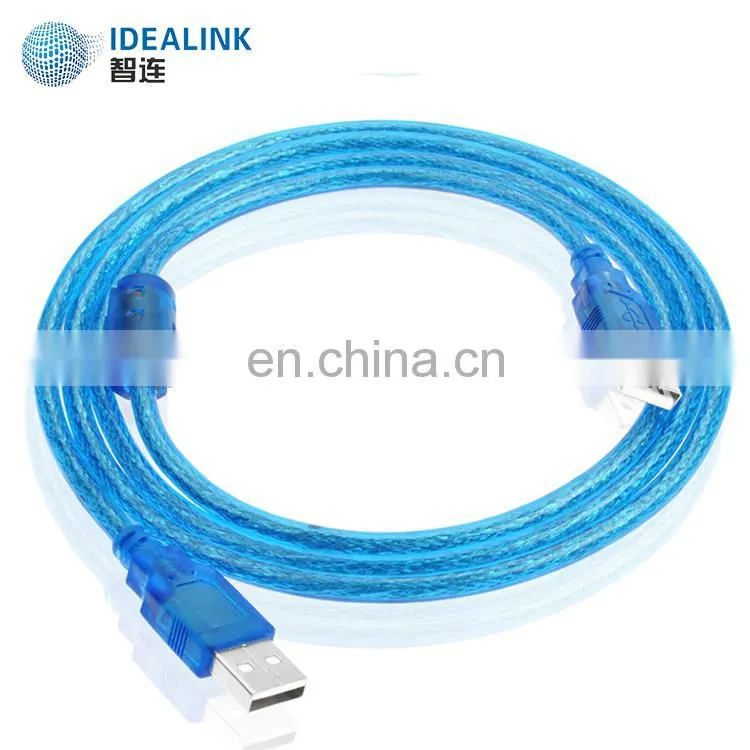 Factory specializing made male to male usb cable , 15 m blue cable usb