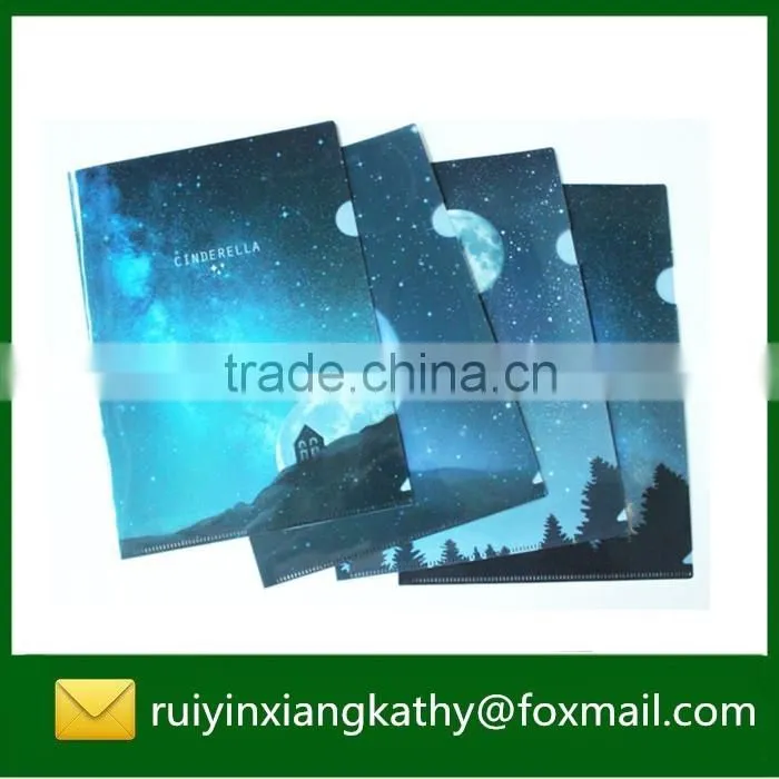 Hot sale waterproof PP office stationery L shape file folder