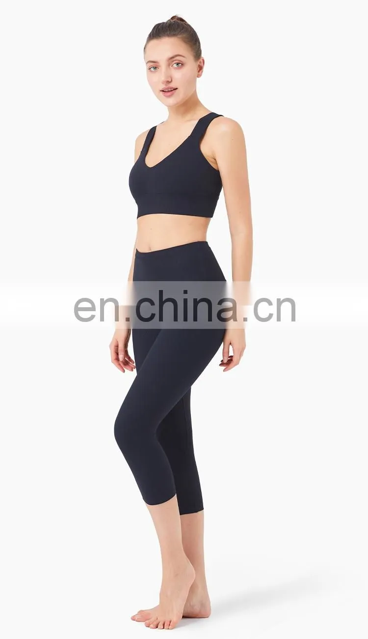 Lightweight Custom Logo Sport Active Wear Yoga Sets High Waist Two Piece Yoga Sport Suit