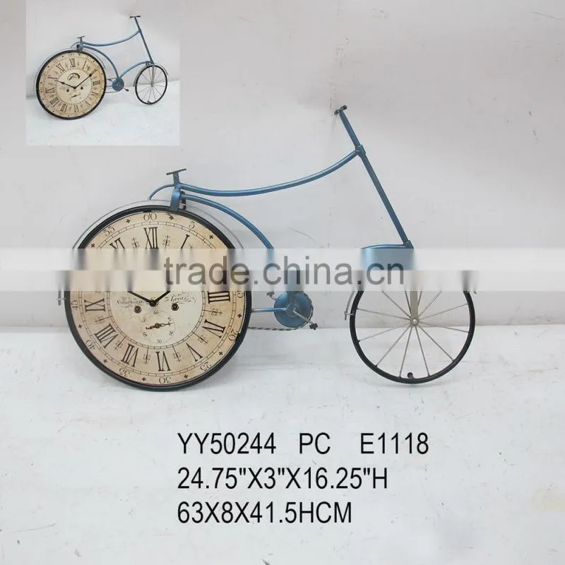 New design vintage bicycle metal table clock, wholesale cheap clock