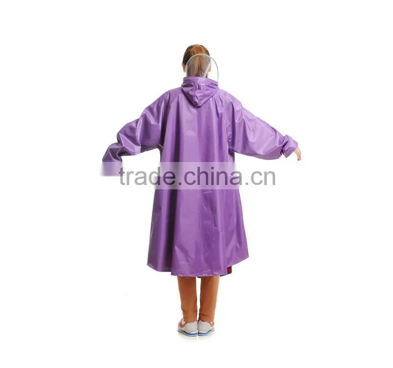 Unisex outdoor waterproof raincoat knee length raincoat