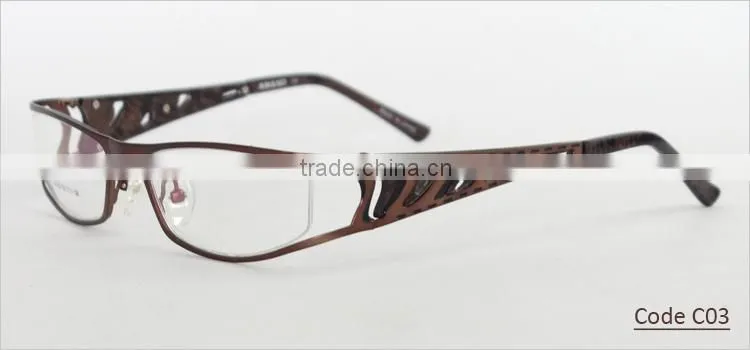 Full-rim with wide temple hot sale fashion metal clear lens glasses frame