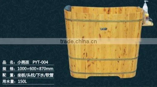 Cypress bathroom Little Boy wooden bathtub