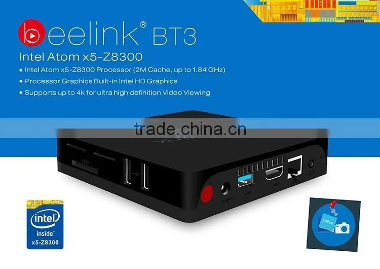 Latest USB 3.0 BT4.0 1000M LAN Win10 Quad core 2GB RAM 60GB ROM BT3 tv box