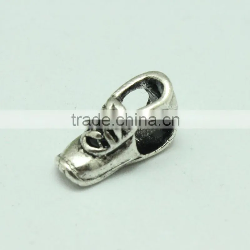 Wholesale 2015 New Style Sport Shoes Shape DIY Anti-silver Creative Bracelets Accessories Metal Zinc Alloy Beads with Holes