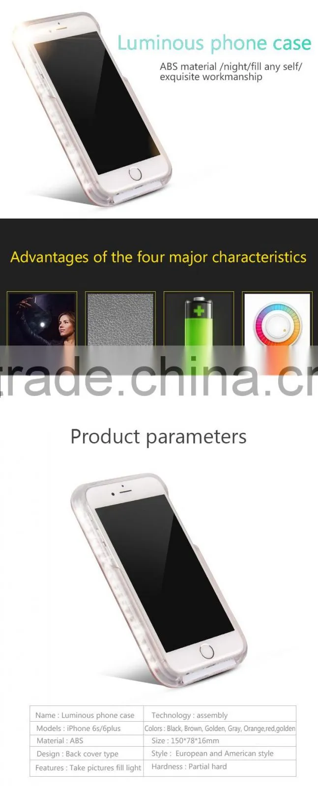 machine making 2016 factory OEM phone cover selfie led phone case galaxy s3 led light case led case for galaxy note 3