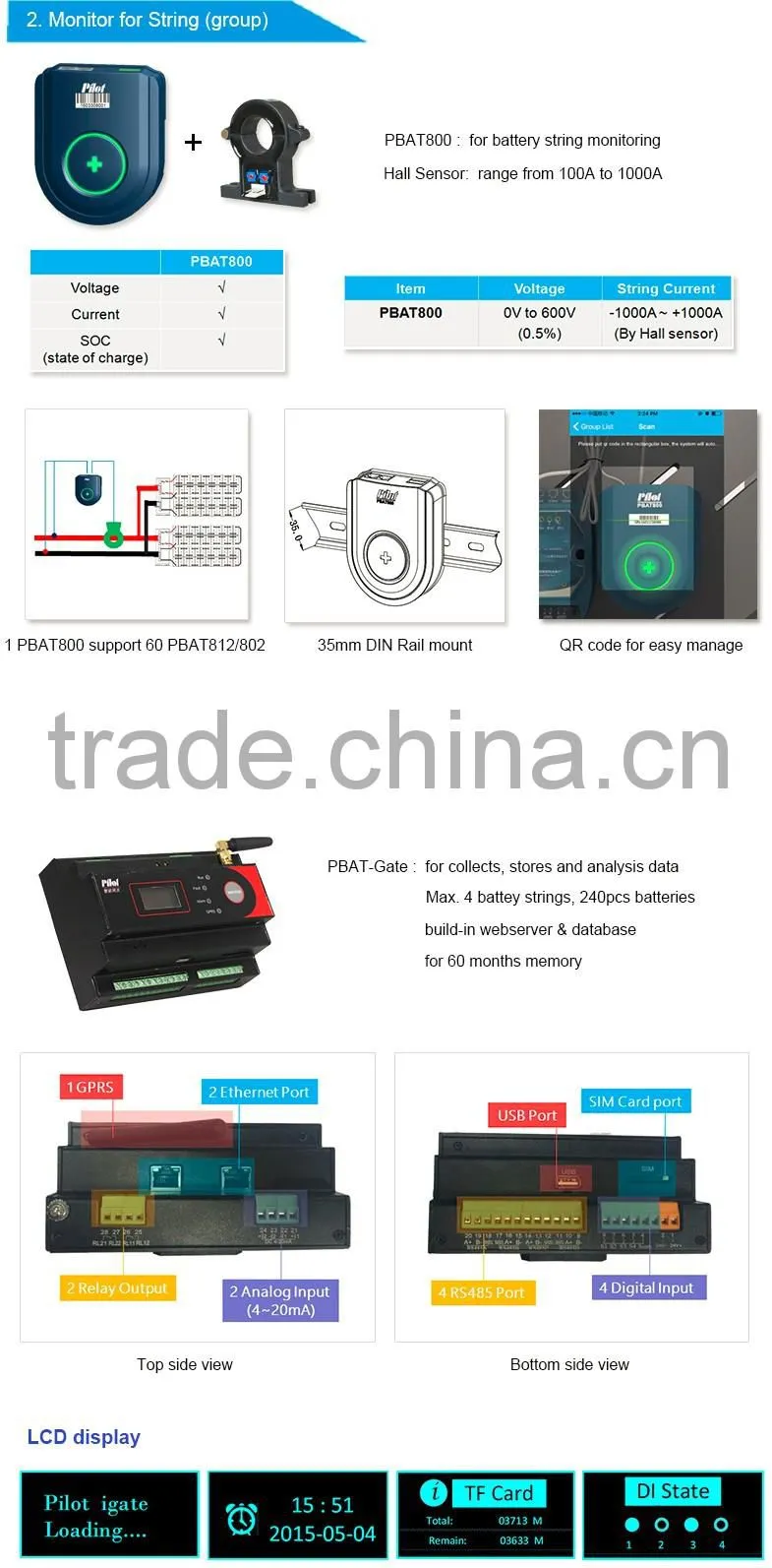 PILOT PBAT VRLA UPS Battery Monitoring System