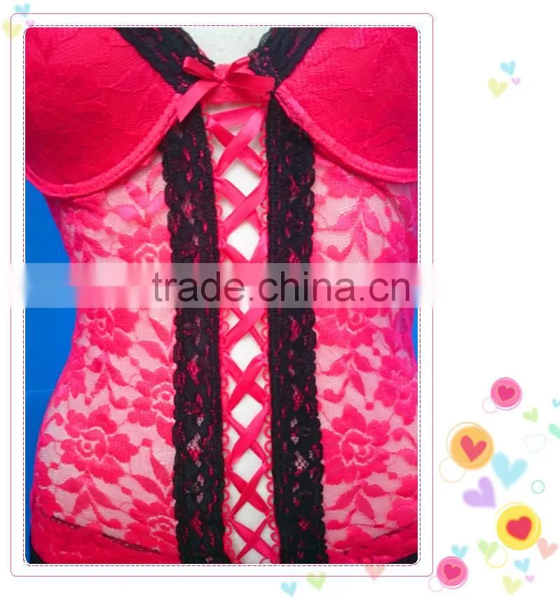 New design printting lace lingerie photo, sexy hot fashion show babydoll