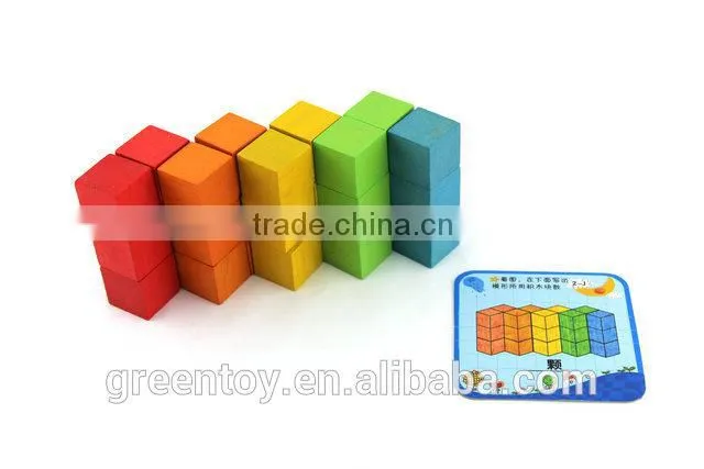 Wooden educational toy blocks wooden cubes