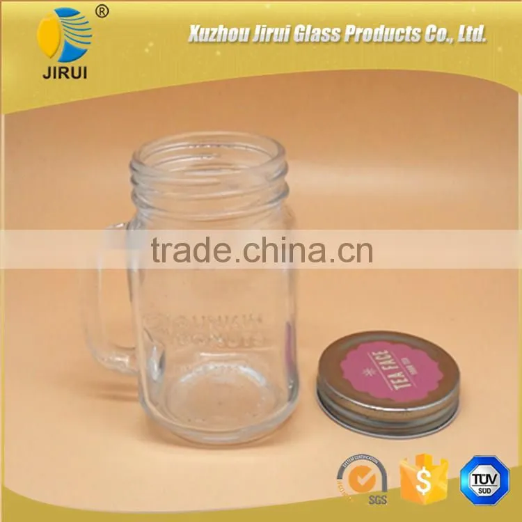 450ml glass mason jar with handle
