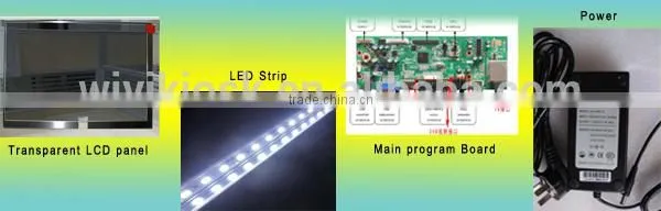 touch transparent lcd showcase box, transparent interactive display, interactive transparent lcd display