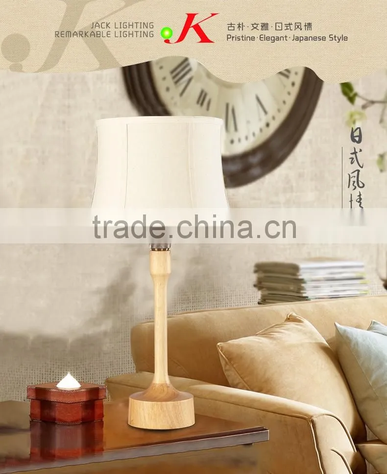 Wooden LED Table Lamp wood LED Table light JK-879-08 2016 Hot sale modern wood lampbody fabric shade table reading lamp