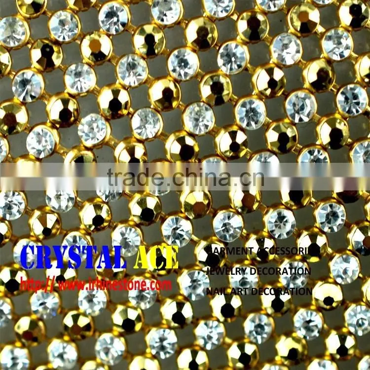 120X45cm ALUMINUM MESH RHINESTONE WITH GLUE BACK HOT FIX