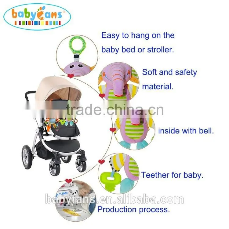Babyfans 2015 New Product Cartoon Animal Toys And Plush Stuffed Baby Toys Baby teether toy with rattles