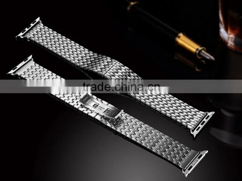 Icarer Armour Stainless Steel Watch Band For iWatch Sliver Wrist Strap For 38MM Apple Watch MT-4251