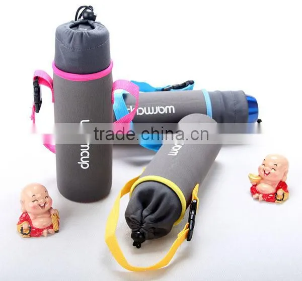 2015 new design promotion pretty cooling cup holder with lanyard