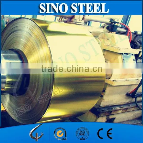 Hot Selling tinplate with golden lacquer/tinplate for food cans