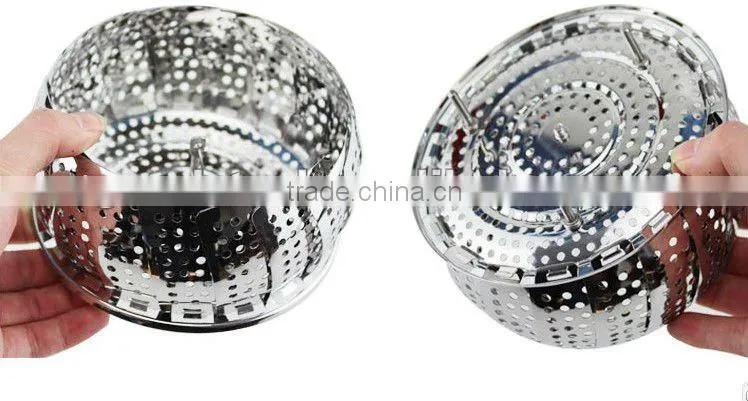foldable stainless steel steamer for food and vegetable 20-30cm