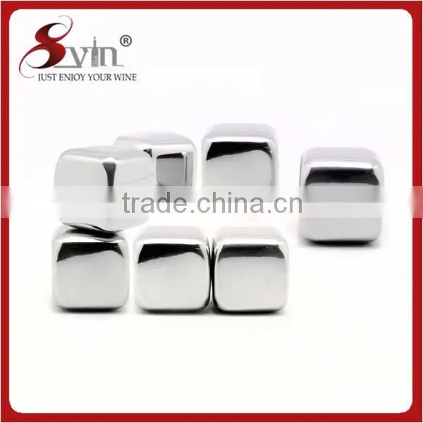 OEM stainless steel whisky stone high quality reusable stainless steel ice cubes for wine