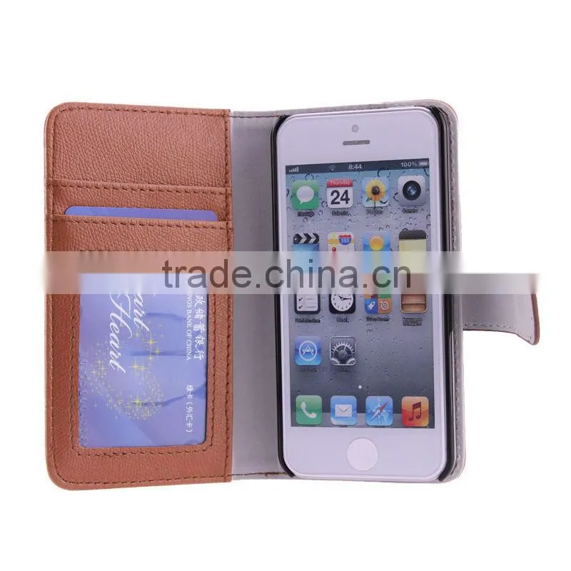 For Apple Iphone 5c Wallet Hard Cover PU Leather Case