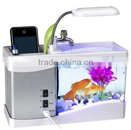 2013 hot selling mini aquarium with running water