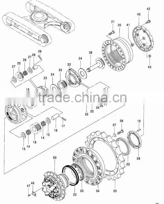 ZX160LC travel gear assy ZX160LC final drive assy ZX160LC reducer gear assembly