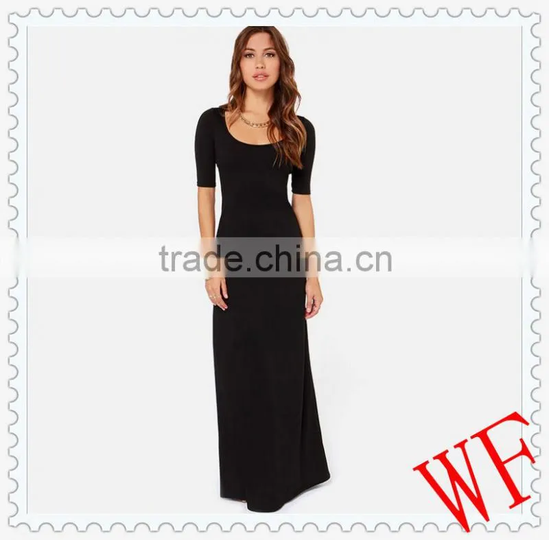 2015 New Arrival Europea Women fashion Black Sexy Bodycon Backless cheap Maxi Dress